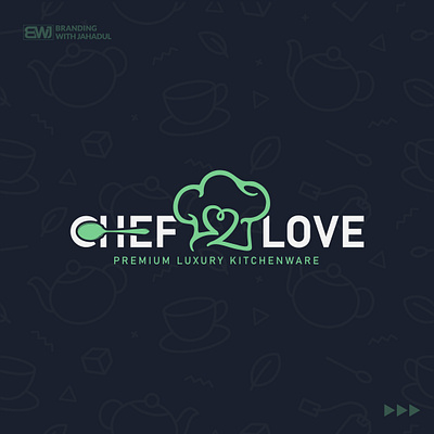 CHEF LOVE LOGO DESIGN branding creative design flat graphic design illustration logo logo animation logo design ui vector