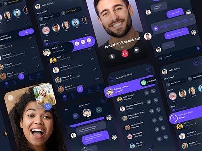 Messenger App Concept Dark UI design - Daily UI app app design chat clean colorful dailyui dark dark mode dark ui design messenger messenger app minimal mobile mobile ui modern purple social ui ux