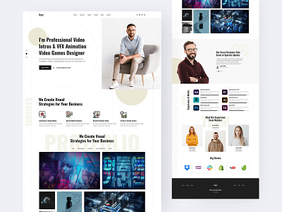 Port Personal Portfolio Template for Video Intros & Animation agency creative gallery header landing page minimal personal portfolio portfolio product designer trending trendy typography ui ui design ux vfx animation video intros web web deisgn website