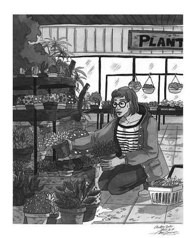 At the Gardencenter design illustration