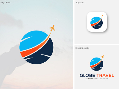 Globe Travel | Modern Minimal Travel Logo And Branding | Logo airplane app icon brand identity branding business company logo graphic design illustration logo logo design minimal modern logo rony saha rronysaha tour tourism logo travel travel agency travel logo traveling logo vector