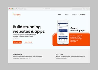 Premise | Website Landing Page adobe xd graphic design interface landing page ui uiux user interface ux web web ui website design