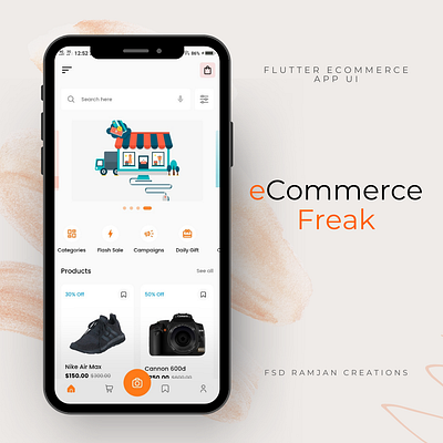 ecommerceFreak UI - Flutter app app design design flutter app design flutter creative ui design ui