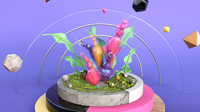 Alien Botany 3d 3d art 3d illustration botany c4d cinema 4d flower octane render