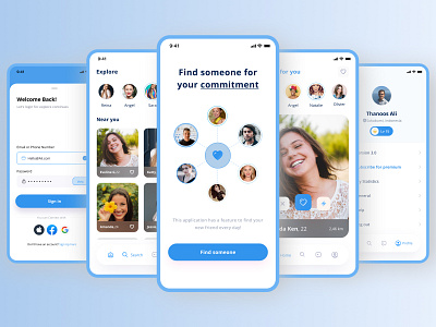 Dating Mobile App UI UX date ui date ui ux date ux dating dating app dating ui dating ui ux dating ux design figma friend app ui ui design ui kit ui ui ux ux design xd ui kit