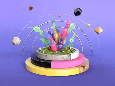 Alien Botany 3d 3d art 3d illustration botany c4d cinema4d flower motion octane render visual design