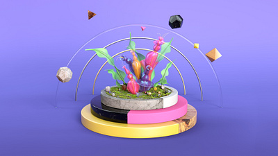 Alien Botany 3d 3d art 3d illustration botany c4d cinema4d flower motion octane render visual design