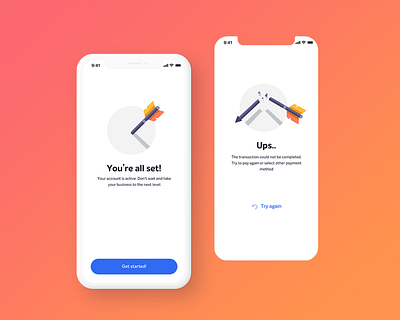 success & error pages app branding dashboard design illustration logo minimalistic ui ux web