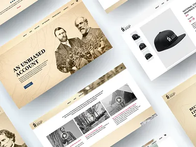 National Civil War Museum Website america branding civil war design graphic design layout museum photo collage texture ui vintage war web web design web site
