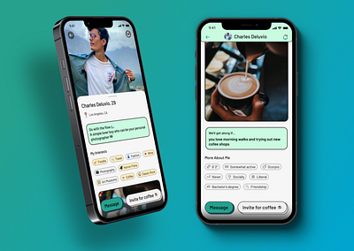 Profile for Friendship App Concept app design ui