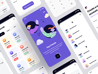 Mallet - Light mode & Dark mode finance UI Kit app design bank bank card banking chart coin crypto crypto wallet dark mode finance fintech home illustration mobile app onboarding sign in sign up transfer ui wallet