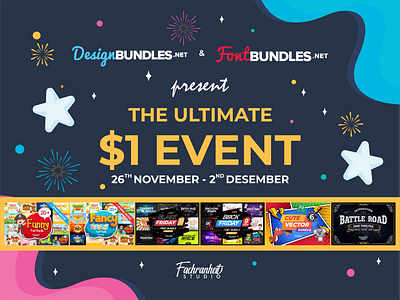 The Ultimate $1 Event at Fontbundle.net $1 event 26 nov 2 dec 500 copy branding design designbundle fachranheit font font awesome font design fontbundle fontbundle.net limited logo ultimate vector