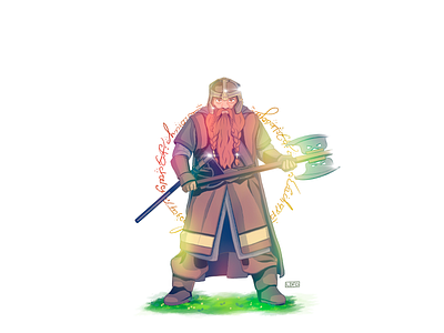 Gimli, son of Gloin. cartoon comic art digital illustration illustration lotr