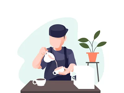 Barista Make Coffee barista barista make coffee cafe coffee coffeeillustration design dribbble flat illustration makecoffee ui
