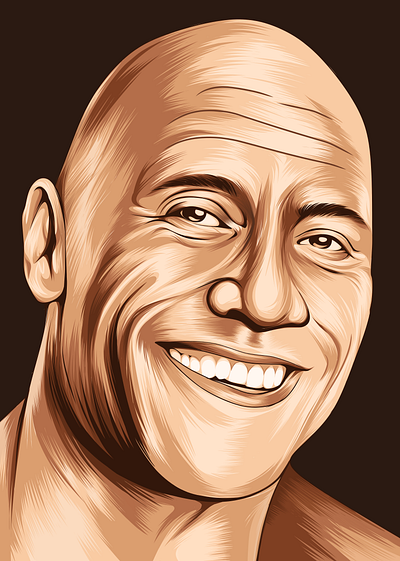 Vector portrait for" The rock " grafics deaign