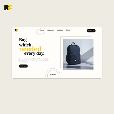 RF Bag design figma redesign ui web