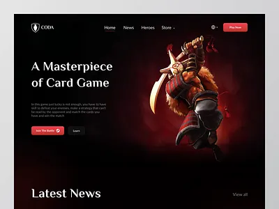 CODA - Landing Page Animation ⚔️ animation animations app card game clean design dota game graphic design interaction interface landing page motion graphics prototyping ui ux web design web game webflow website