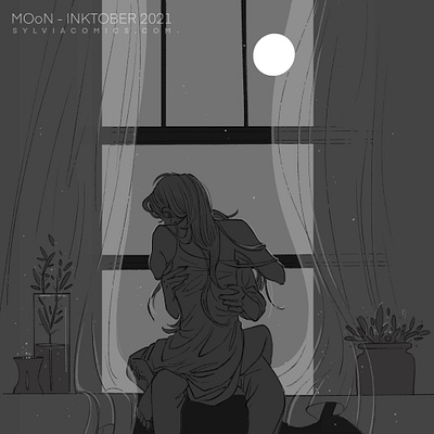 Moon comics illustration inktober