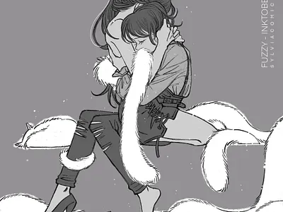 Fuzzy comics illustration inktober