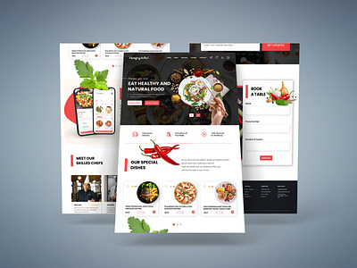 Restaurant Landing Page Design adobe illustrator adobe photoshop app landing page branding business card design graphic design illustration landing page logo restaurant ui vector