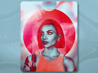 Fire color composit composition design poster art red skyblue trippy