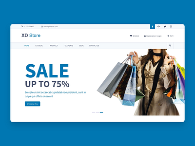 Ecommerce Header Page commerce design ecommerce header landing page web design xd design