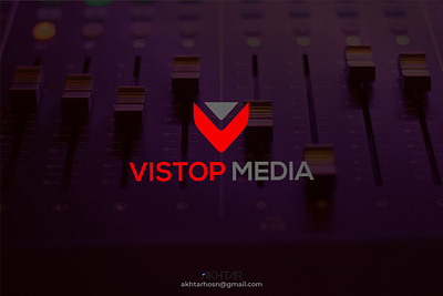 Vistop Media Logo Design. branding graphic design gym and fitness logo