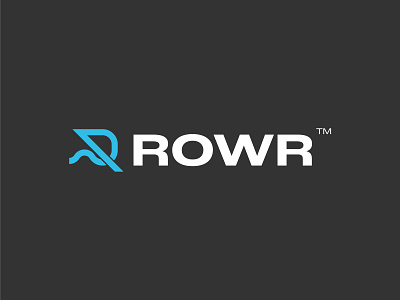 ROWR™ Logo 2021 abstract app bold branding clean fitness freelancer identity illustration letter r logo mark modern popular rowing simple symbol trending water