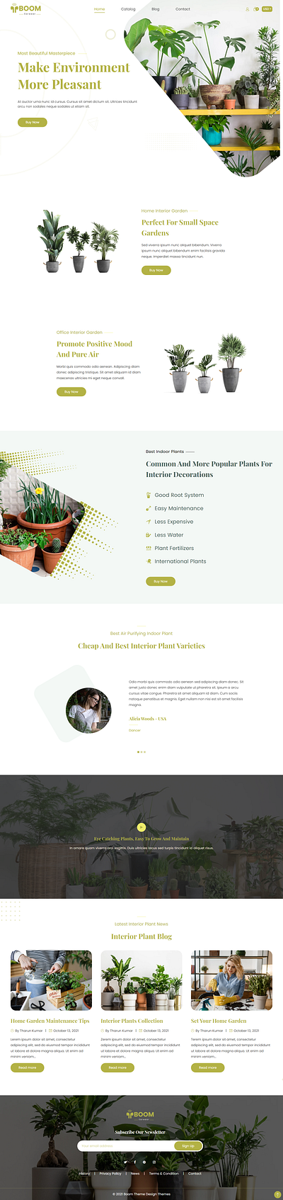 Boom - Interior Plants Shopify Theme design theme one product theme responsive theme uiux web design webdeveloper website website design