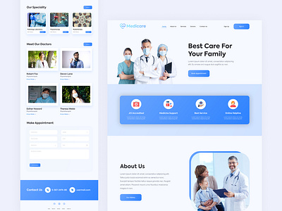 Medical Landing Page clean landing page landing page design medical medical landing page medical website minimal ui ui design ui inspiration uiux website website design