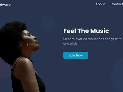 Music App Landing page adobe xd photoshop