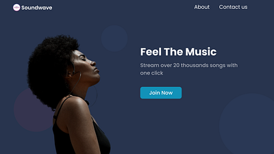 Music App Landing page adobe xd photoshop