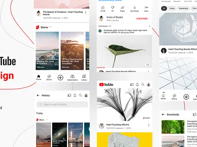 You Tube UI Design adobe xd graphic design logo ui