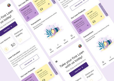 Loan mobile App app dailyui dashboard dashboard ui design loan loan dashboard loan ui mobile mobile app design mobile ui ui ui for loan