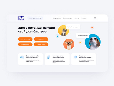 Pet adoption service adoption clean clean design design pet pet app pet care pets service shelter ui ux uxui web web service website