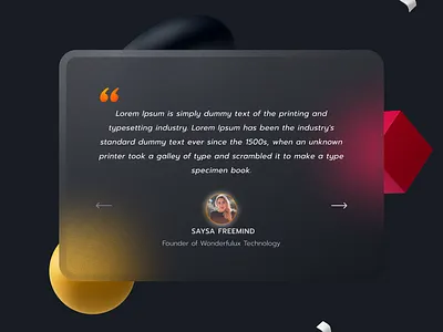 Dark theme Testimonial