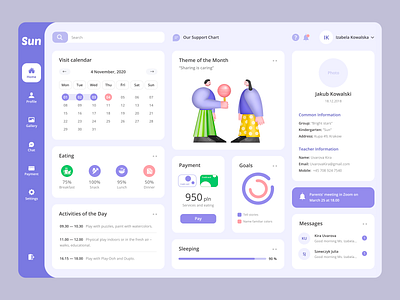 Sun - Application Design For Kindergarten Services app design illustration ui ux