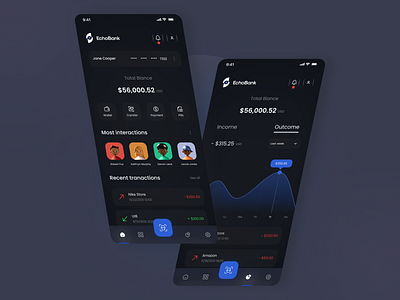 Echo Bank Wallet App app bank bank wallet bank wallet app concept design design echo echodesign ui ui app ui concept ui design uiux ux wallet wallet app wallet concept wallet ui