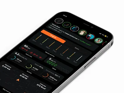 Health monitoring UI dark darktheme darkui design health health monitoring interface ui