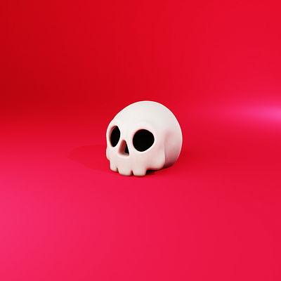 Skull 3d blender halloween illustration