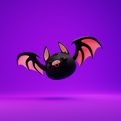 Bat 3d blender halloween illustration