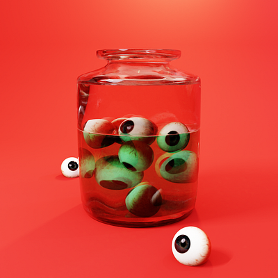 Eyeballs 3d blender halloween illustration