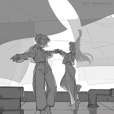 Roof comics illustration inktober