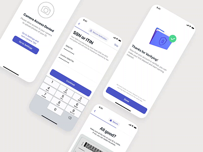 Sign up with Photo ID verification - iOS Mobile App app design icon id illustration new user onboarding photo sign in ui ux verification verification failed