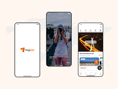 ''TripON''- Travel Mobile App design app design concept design figma design logo mobile app design product design travelapp ui design uiux design uxdesign