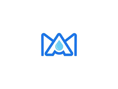 MA Water Service company logo design brand identity branding business clean logo company creative logo drop flow icon illustration logotype mark monogram purity services splash symbol typography water wave