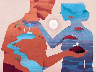 Lovers and friends, but partners? colour concept couple editorial editorial illustration illustration love relation texture