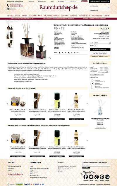 RaumduftShop.de Product Page design