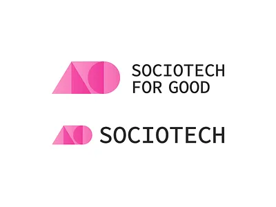 Sociotech for Good Logo abstract circle design logo logo design minimal pink pink logo shape logo shapes simple simple logo square triangle