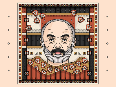 Sergei Parajanov armenia armenian artwork color of pomegranates design director graphicdesign illustration lineart portrait sergei parajanov soviet director vector